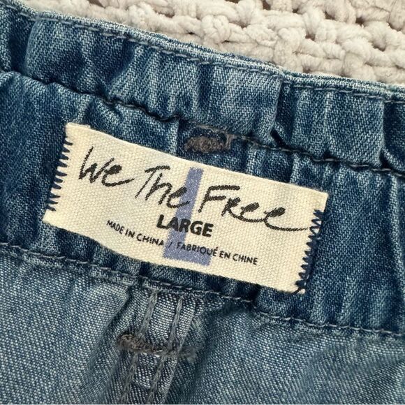 We the Free Sawyer Pull On BG Oversized Baggy Barrel Jeans Medium Wash Sz L - Picture 14 of 16